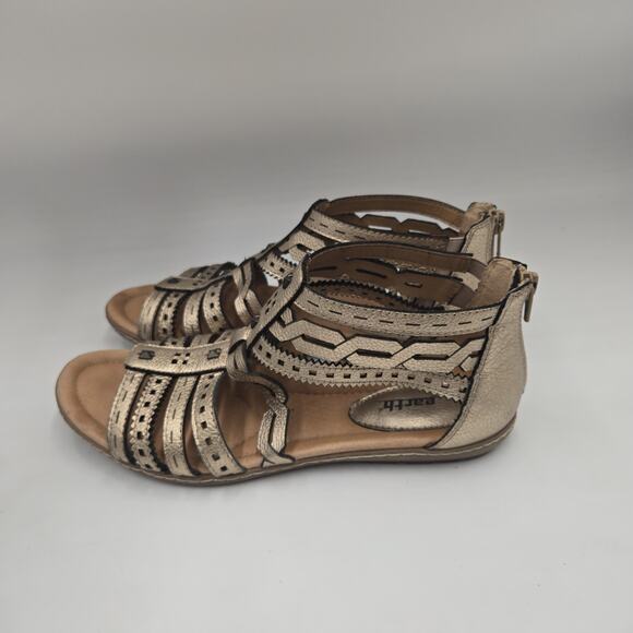 Earth Gold Gladiator Sandal Zip Back & Laces Women’s Size 11 M Comfort - Picture 3 of 7
